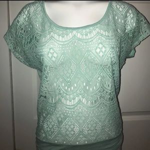 Light Blue Lace Top